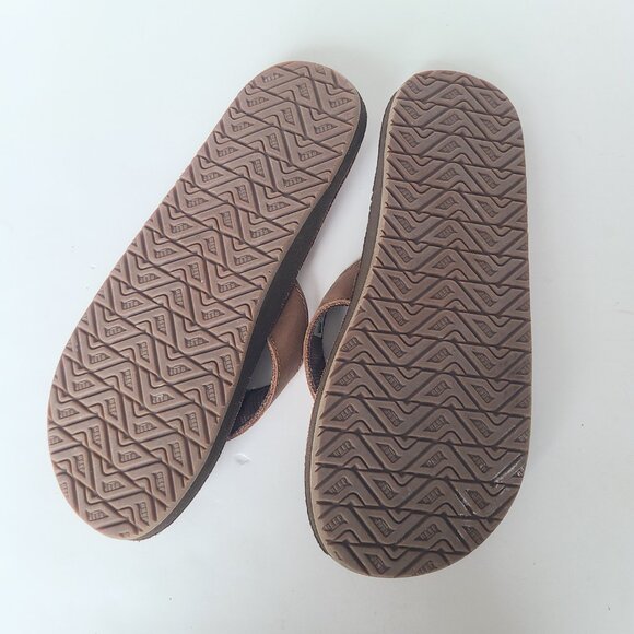 Reef Brown Leather Smoothy Flip Flop Sandals US Men's Size 9 - Picture 8 of 8